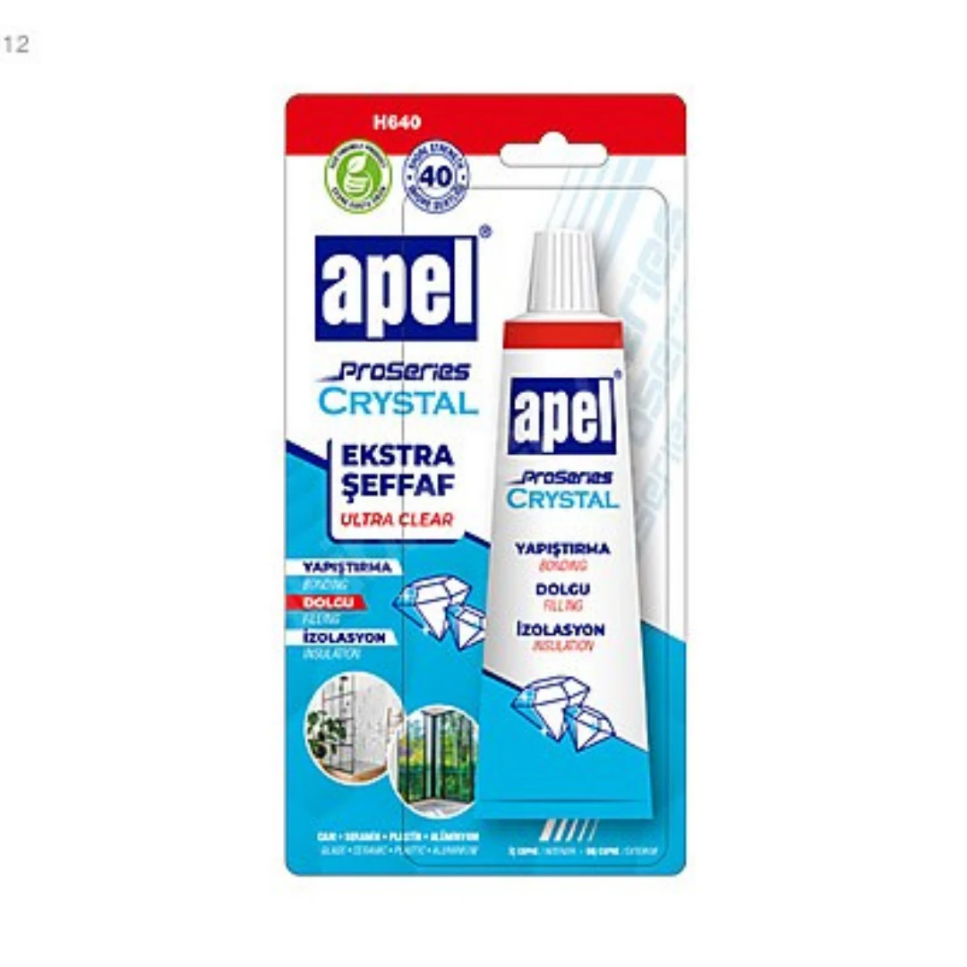 TÜP SİLİKON ŞEFFAF GÜÇLÜ MONTAJ YAPIŞTIRICI 75 ML APEL H640