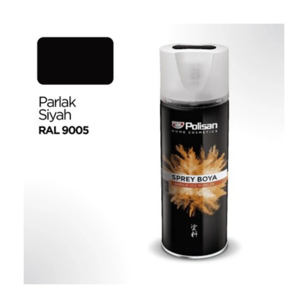 POLİSAN SPREY BOYA 400 ML PARLAK SİYAH RAL 9005