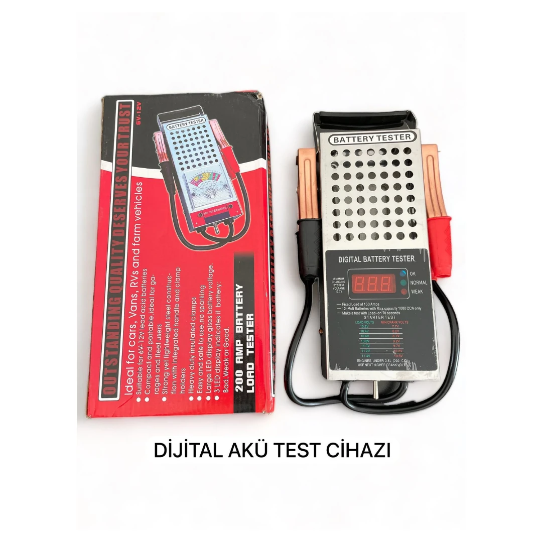 DİJİTAL AKÜ TEST CİHAZI 12 VOLT 200AMPER