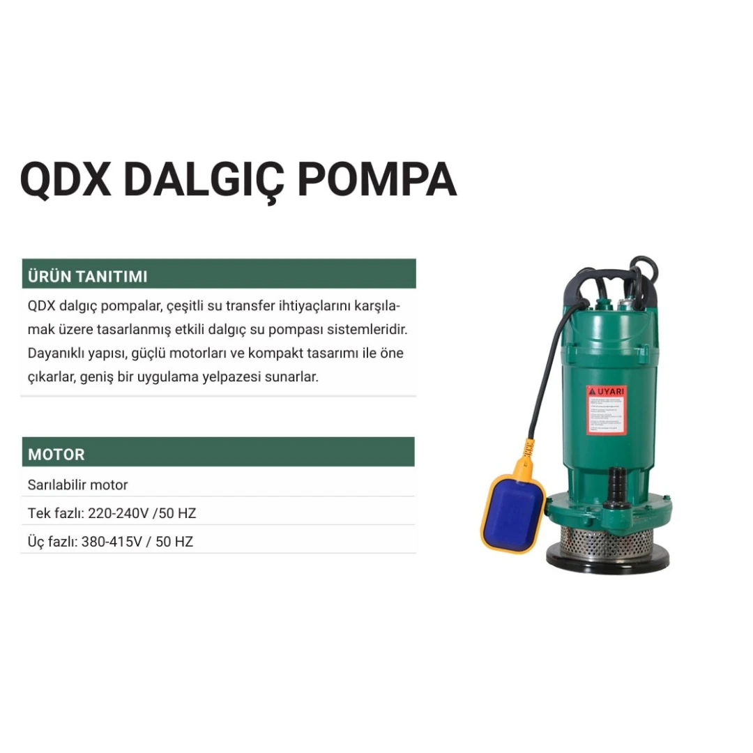 KENTAŞ DALGIÇ POMPASI QDX 1,5 - 0,5 HP