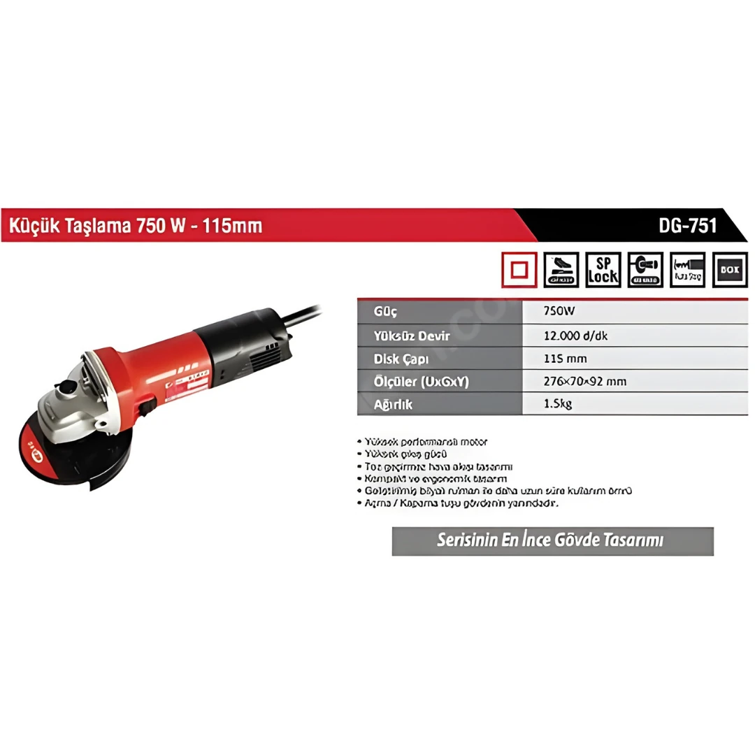 TAŞLAMA MAKİNESİ 115 MM 750 W DG 751 KEYANG