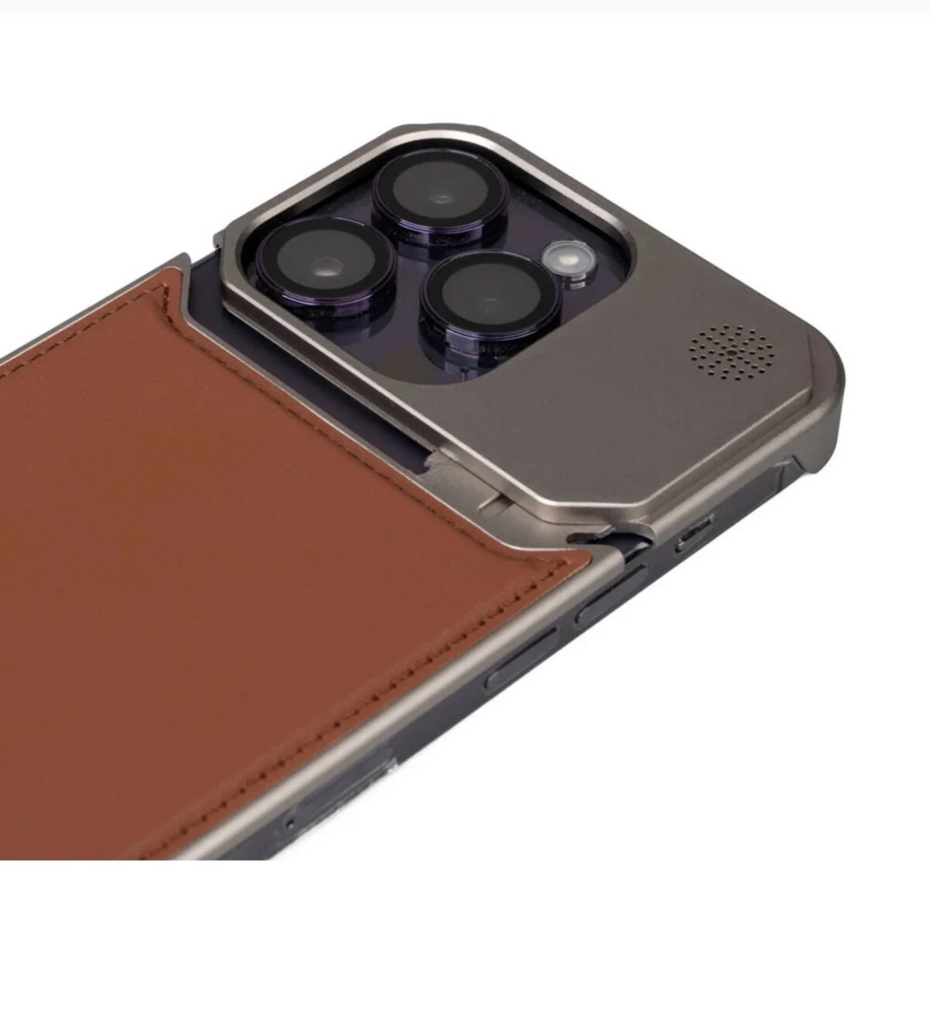 iPhone Deri Magsafe Kılıf – Mekanizmalı Koku Hazneli Kapak Seri (Kahverengi) 