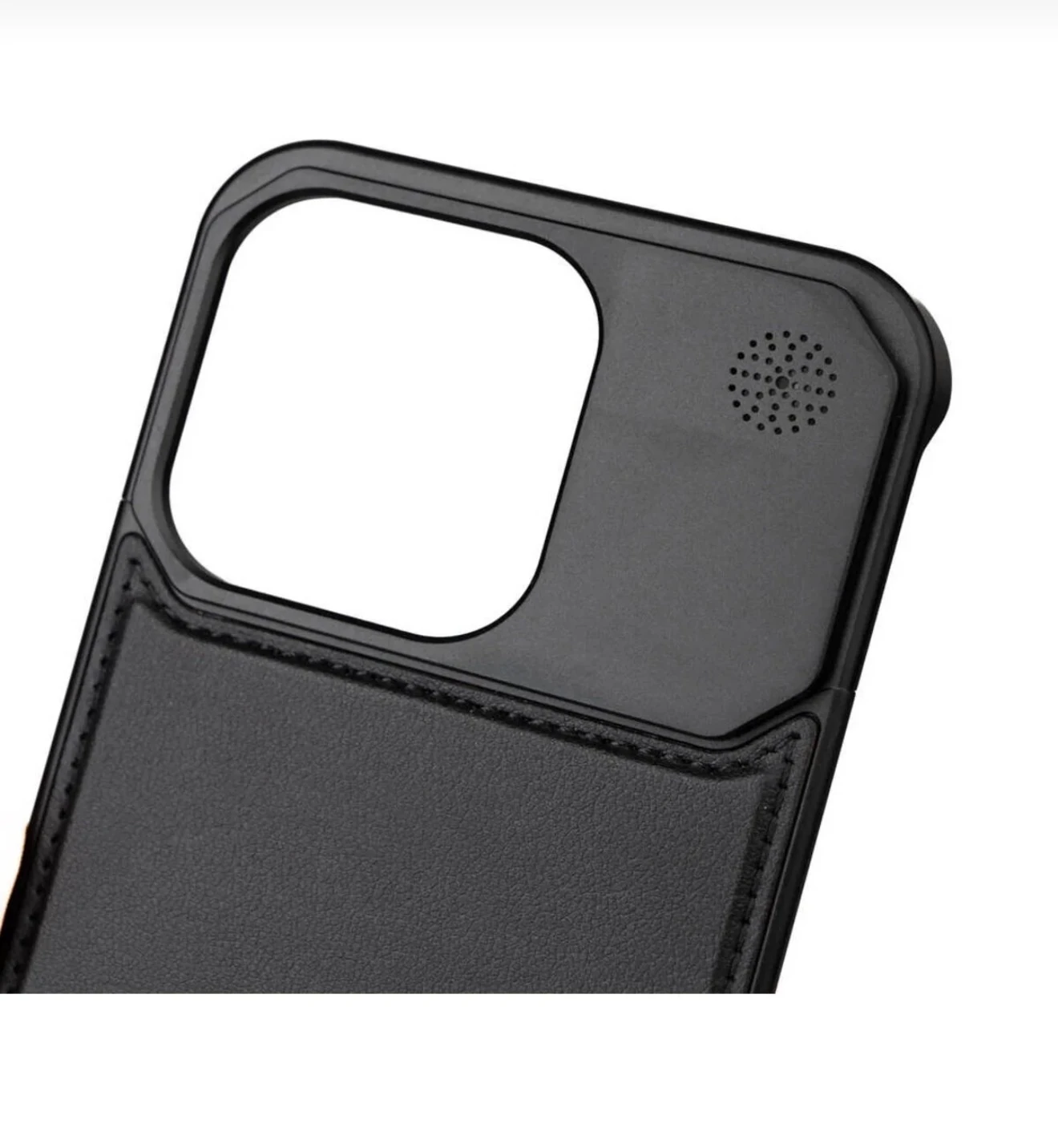 iPhone Deri Magsafe Kılıf – Mekanizmalı Koku Hazneli Kapak Seri (SİYAH) 