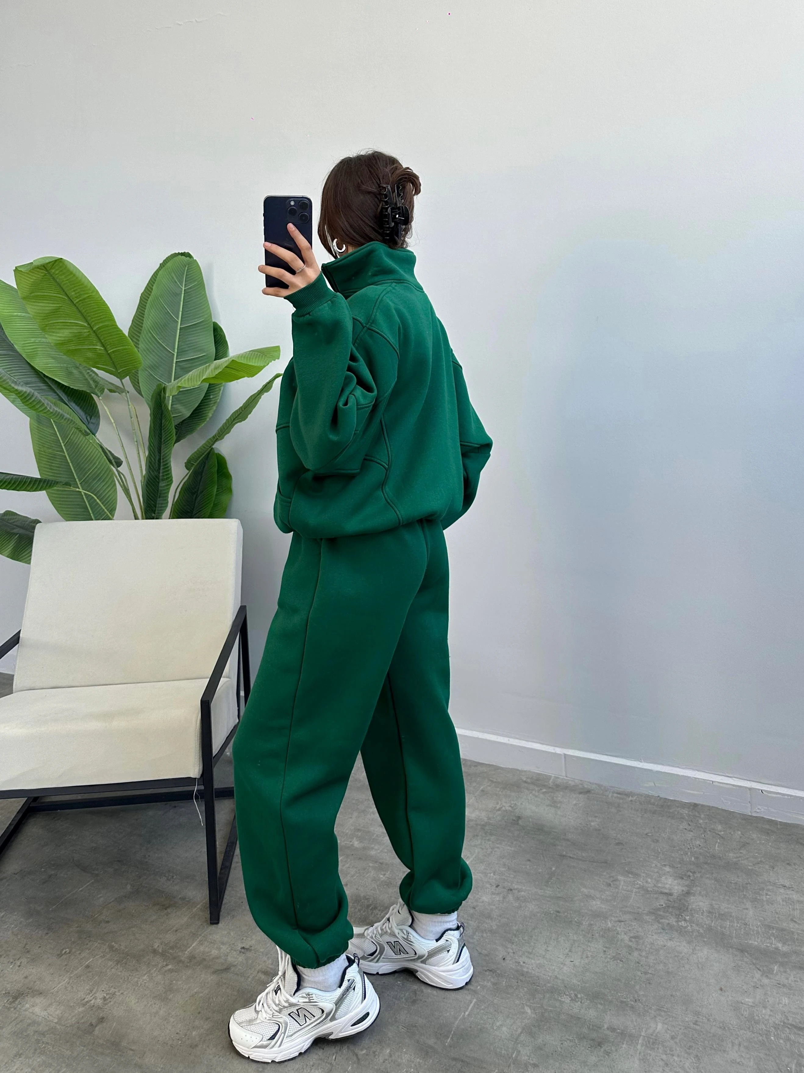 PREMIUM ÜÇ İPLİK EŞOFMAN TAKIMI ZÜMRÜT