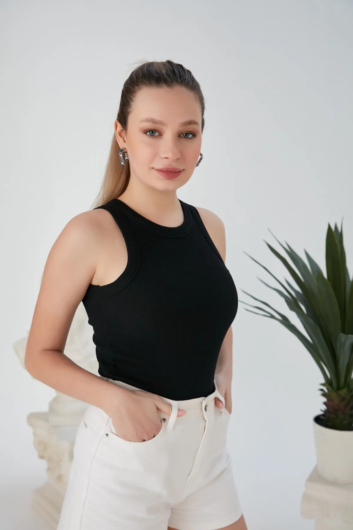 Premıum Marka Halter Yaka Crop