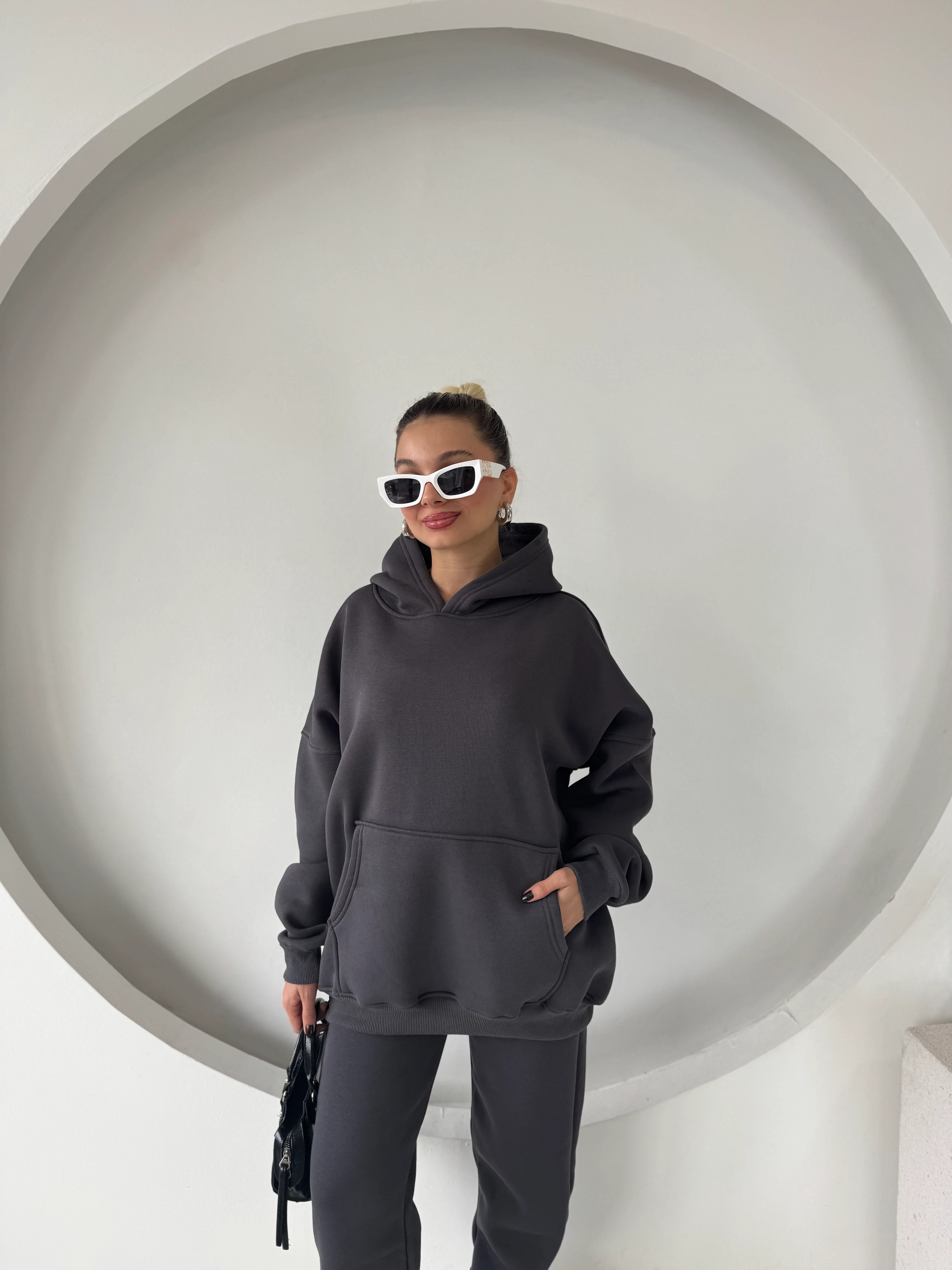 Cosmo Kanguru Cepli 3 İplik Eşofman Takım