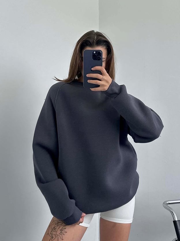 Vensa Basic Yaka 3 İplik Sweatshirt