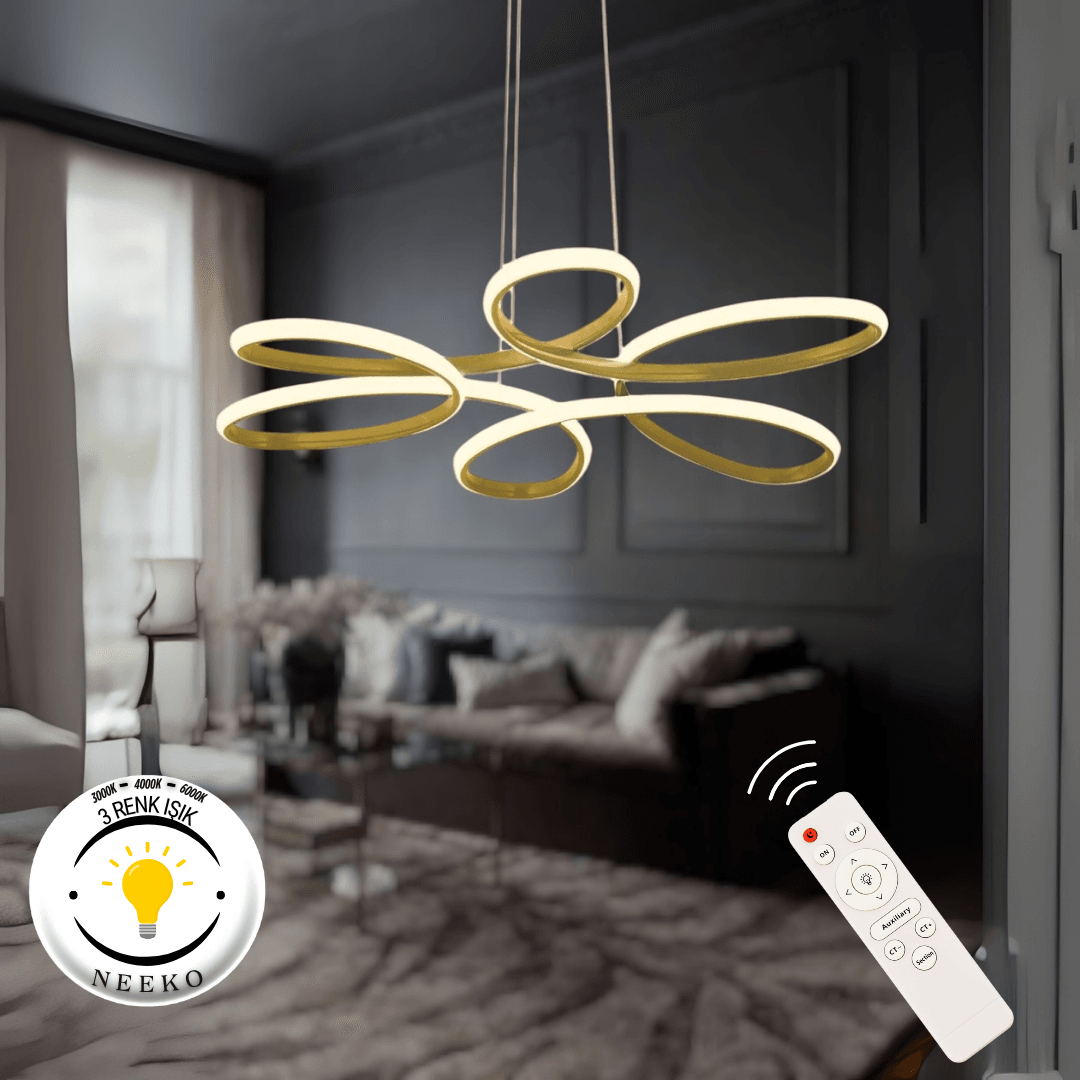 Nipul Modern Sarkıt Ultra Power Led 3 RENK - KUMANDALI - Eskitme Kasa main variant image