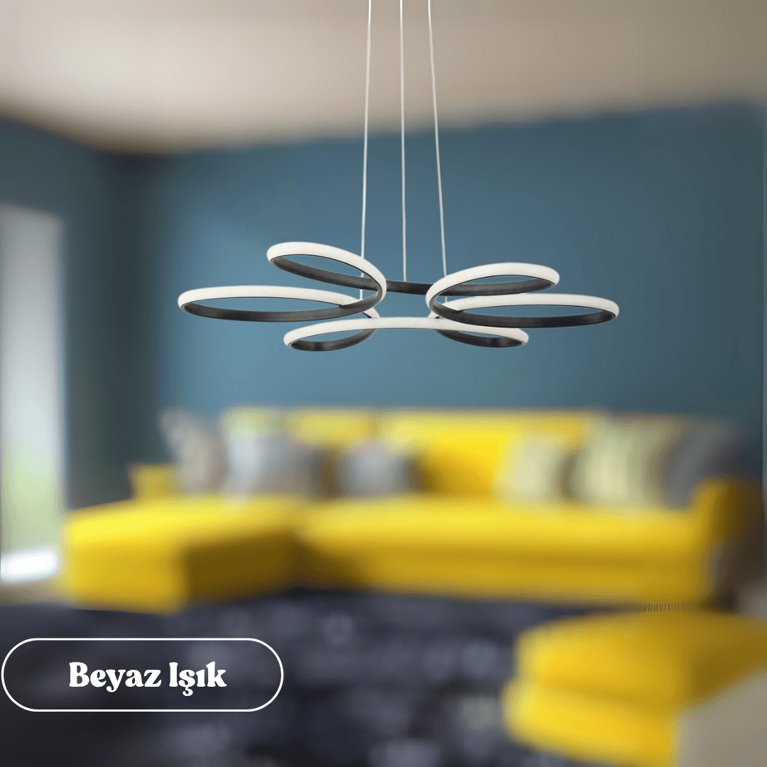 Nipul Modern Sarkıt Avize Beyaz Power Led BEYAZ IŞIK - Siyah Kasa image