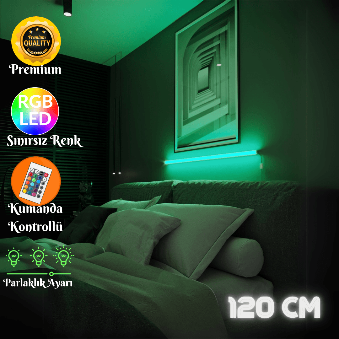 Zyra Kumandalı RGB Lambader – 16 Renk Seçeneği, 4 Dinamik Işık Modu, Dekoratif LED Lamba