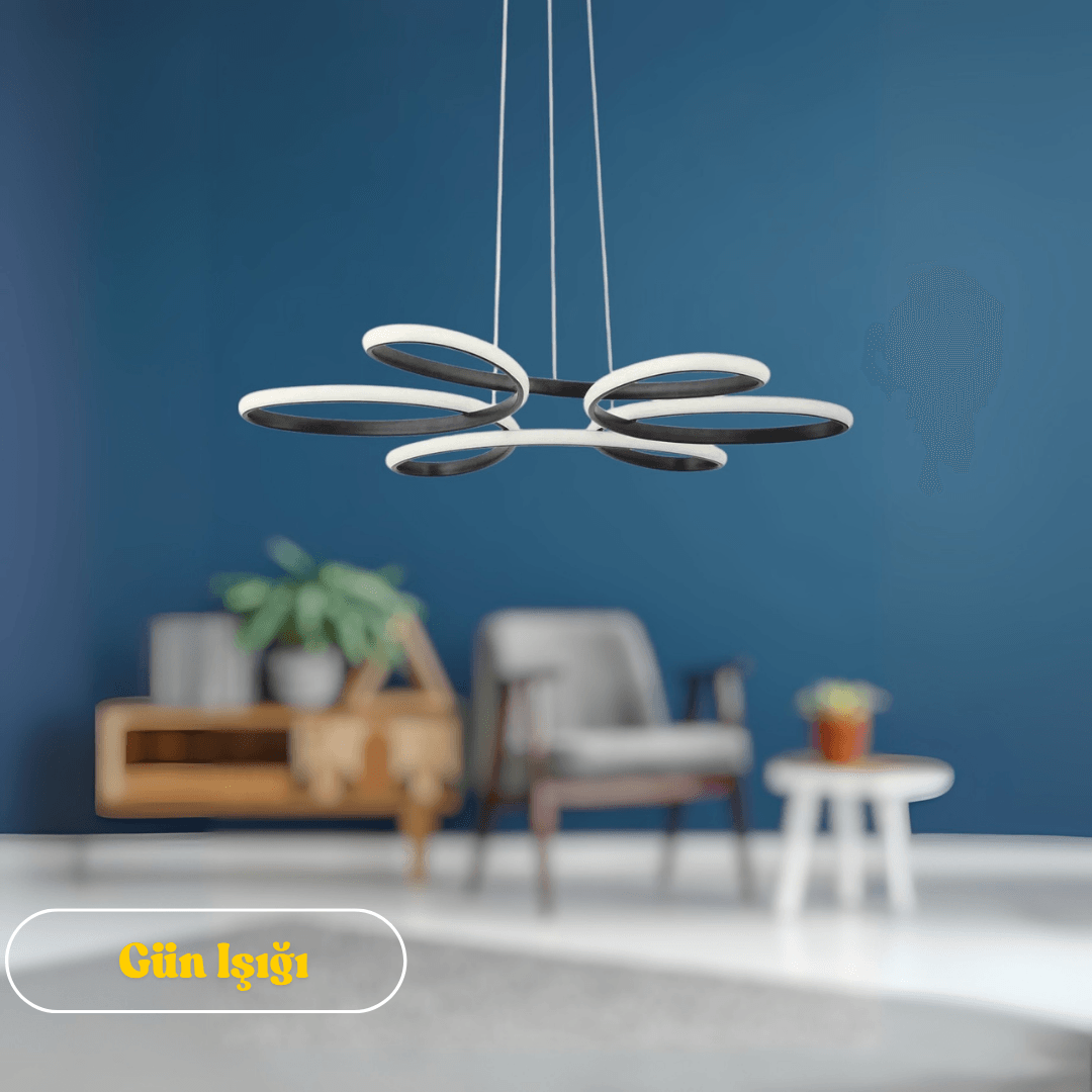 Nipul Modern Sarkıt Avize Power Led GÜN IŞIĞI - Siyah Kasa image