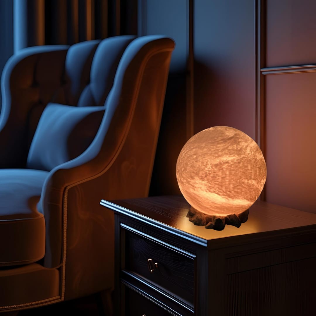 Venüs Gece Lambası – 3D LED Işıklı, Ayarlanabilir Işık, Dekor Masa Lambası image