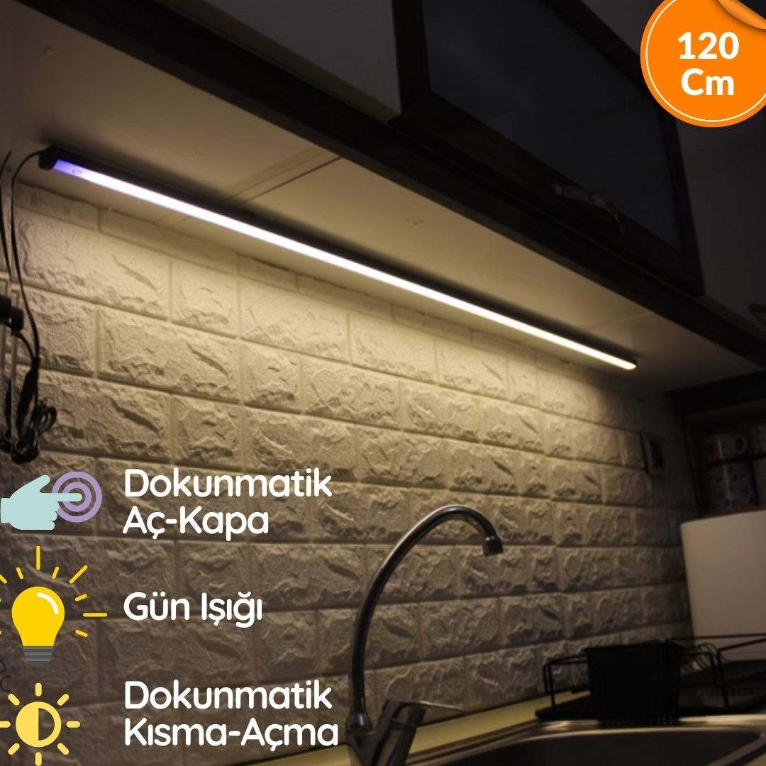 Mutfak Tezgah Üstü Dokunmatik Led Bar Aydınlatma GÜN IŞIĞI 120cm main variant image