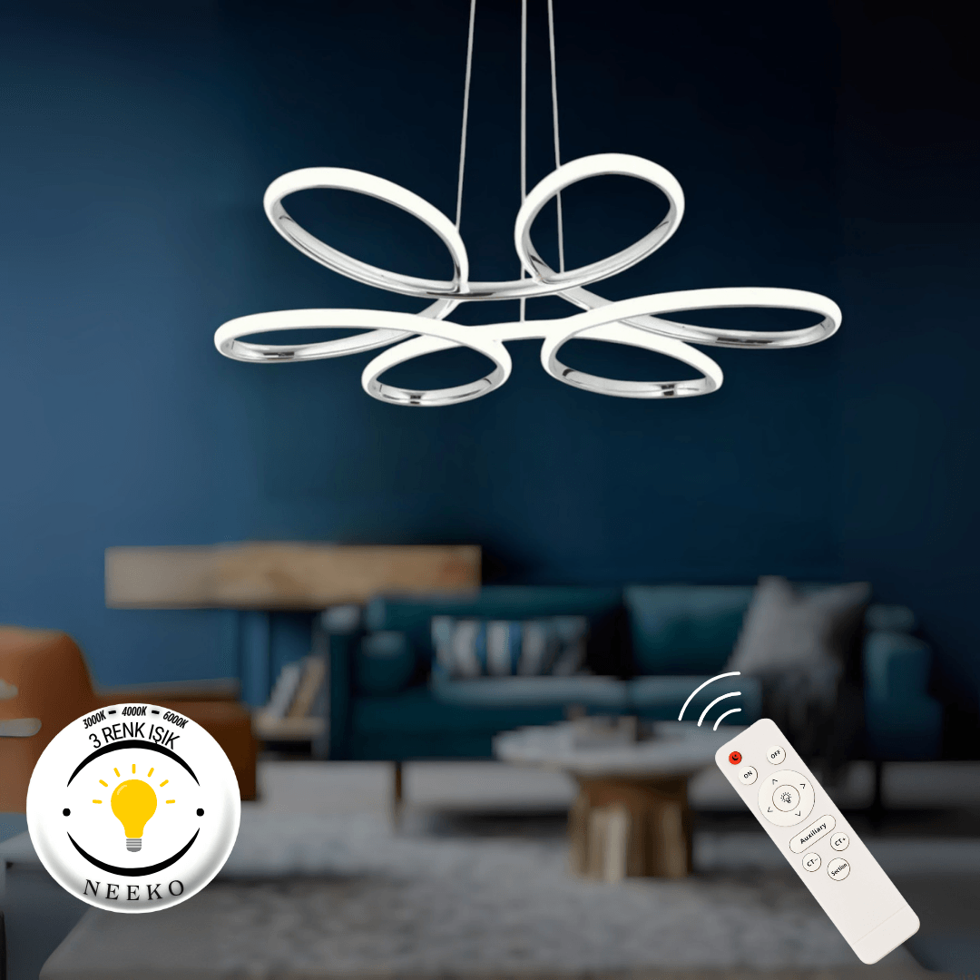 Nipul Modern Sarkıt Ultra Power Led 3 RENK - KUMANDALI - Gri Kasa main variant image