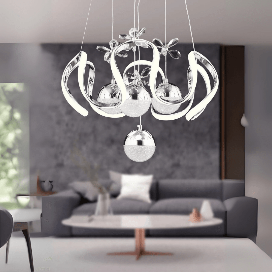 NOVA 3 Renk Kumandalı LED Sarkıt Avize – Modern Krom Kaplama, Dimmer & Ayarlanabilir Kablo
