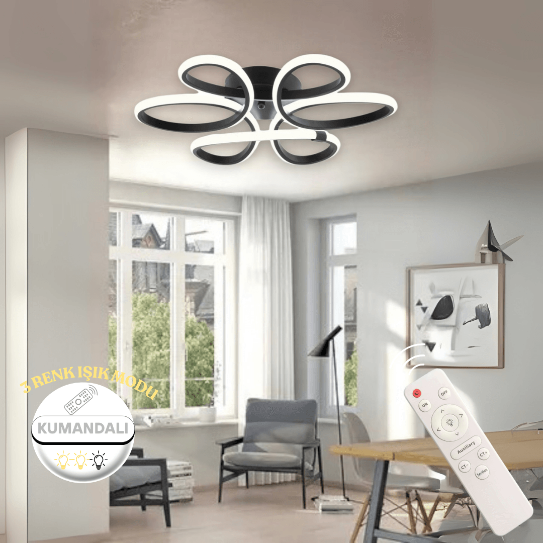 Linup Modern Plafonyer Tavana Sıfır KUMANDALI Power LED 3 RENK 