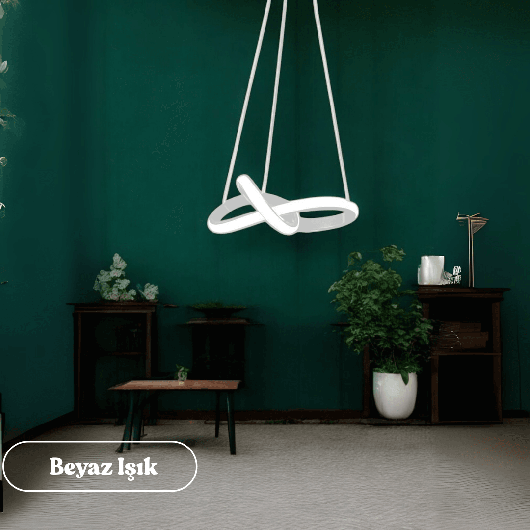 Modern Bonna Tekli Beyaz Sarkıt LED Beyaz Power Ledli BEYAZ KASA - BEYAZ IŞIK image