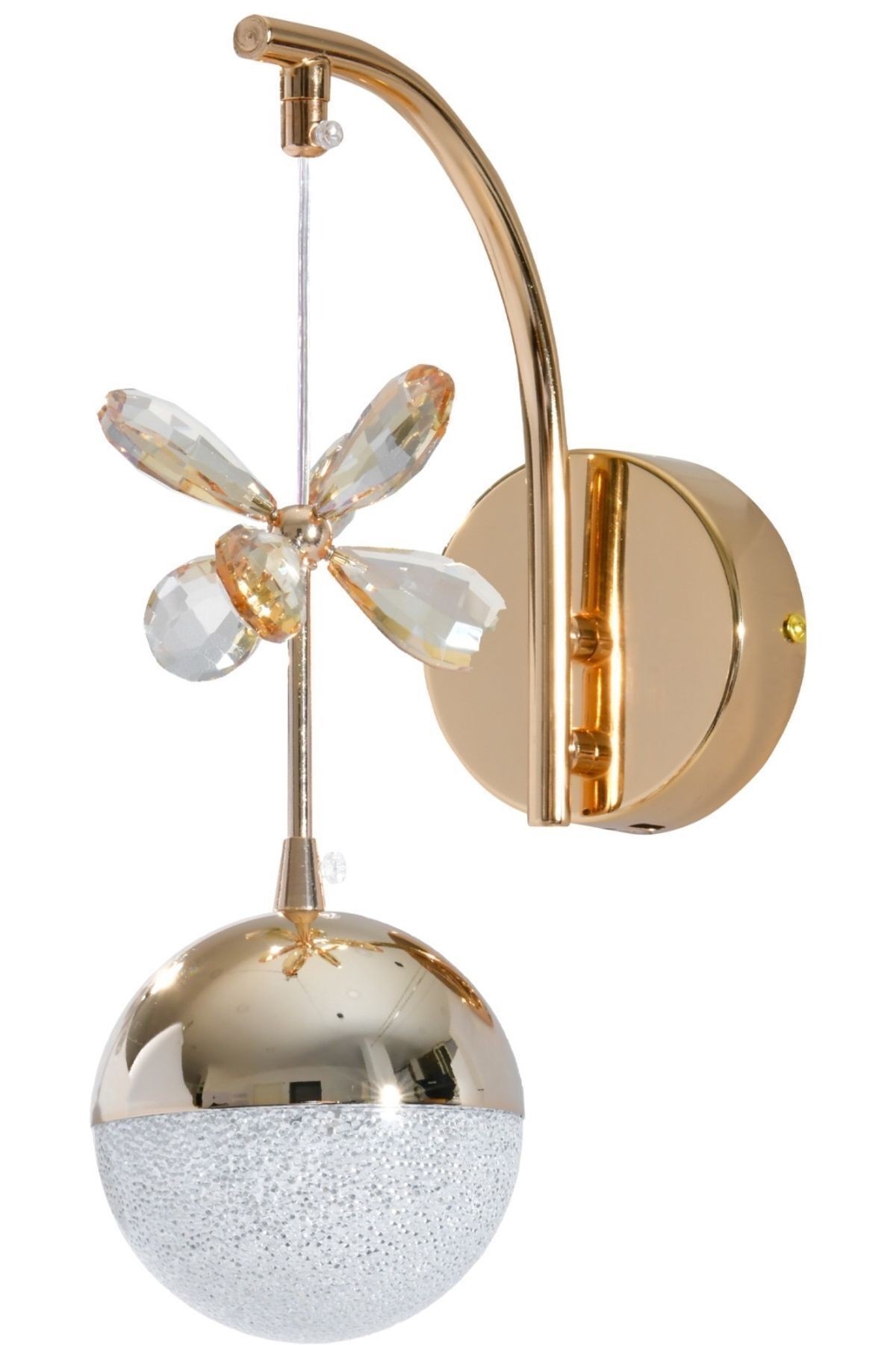 Liora Model Gold Kaplama Salon Mutfak Oturma Yatak Odası Duvar Şık Modern Led Aplik