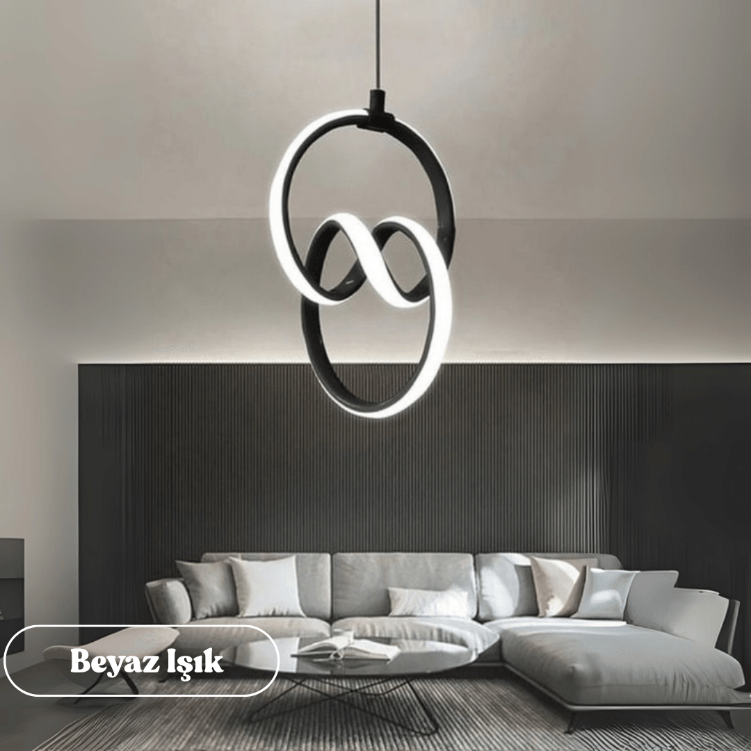 Modern Emily Tekli Sarkıt LED Beyaz Power Ledli SİYAH KASA - BEYAZ IŞIK image