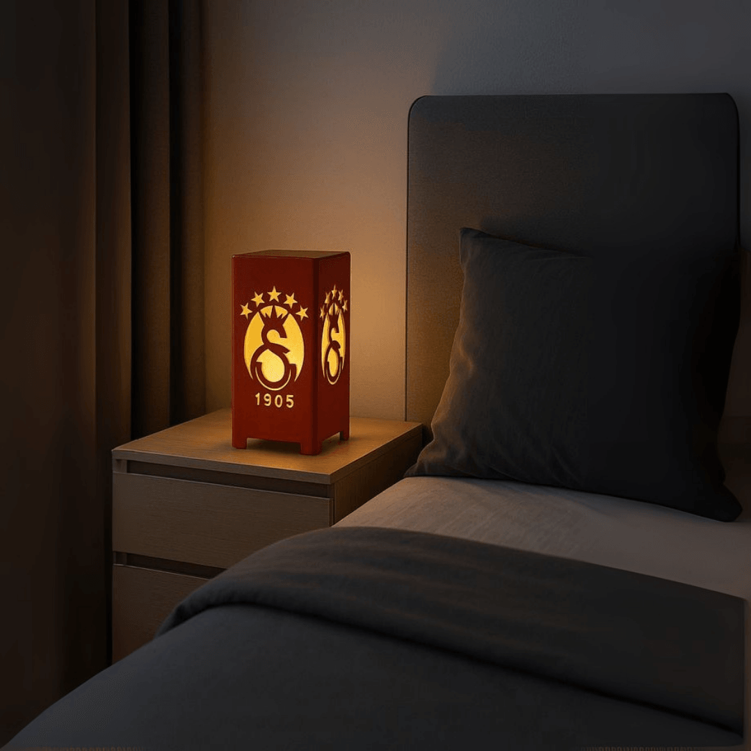  Sarı Kırmızı LED Işıklı GS Masa Lambası  Dekoratif Gece Lambası image