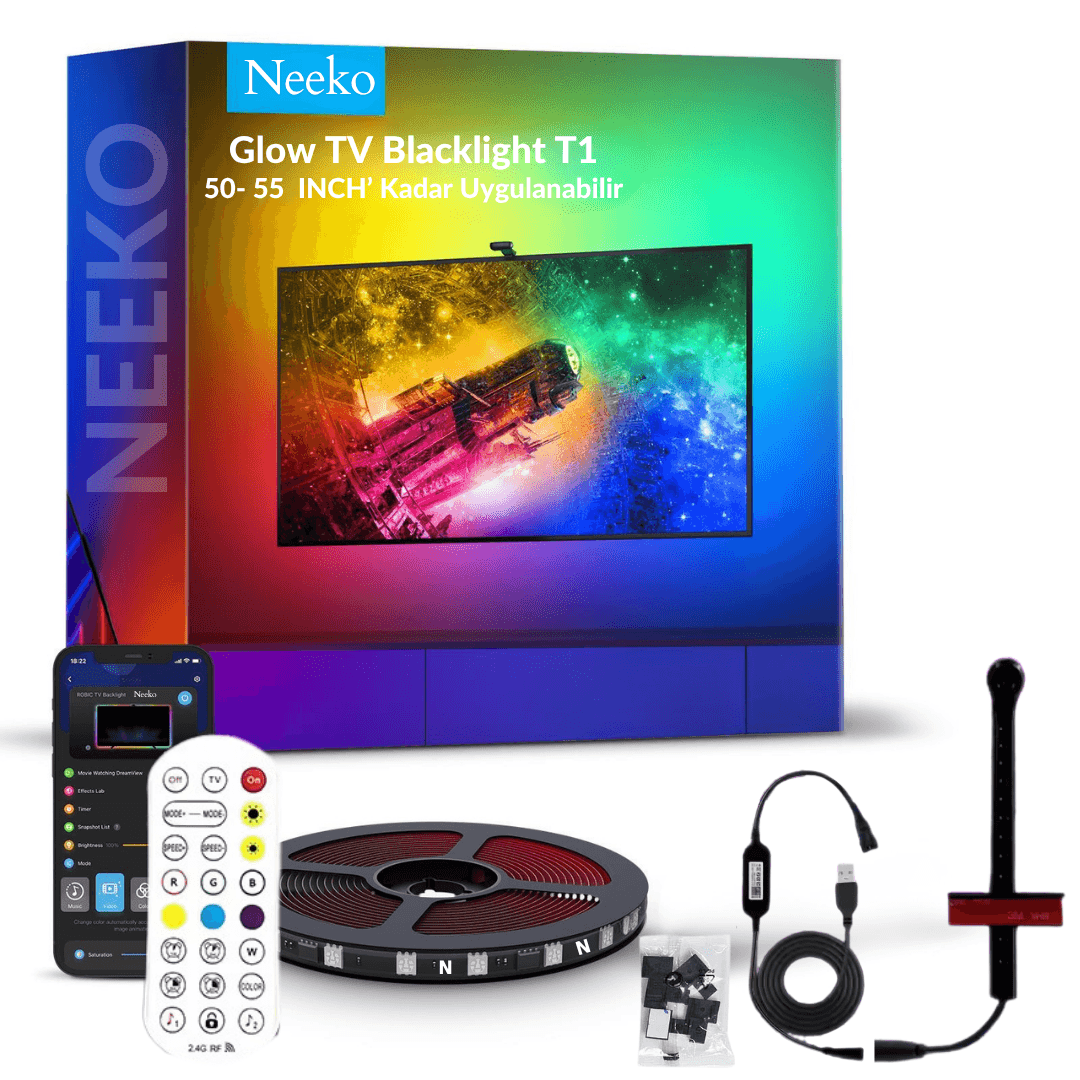 Glow T1 TV Senkronize Ambiyans Akıllı LED | Sese Duyarlı, Telefon ve Kumanda Kontrollü 50 - 55 İNCH image