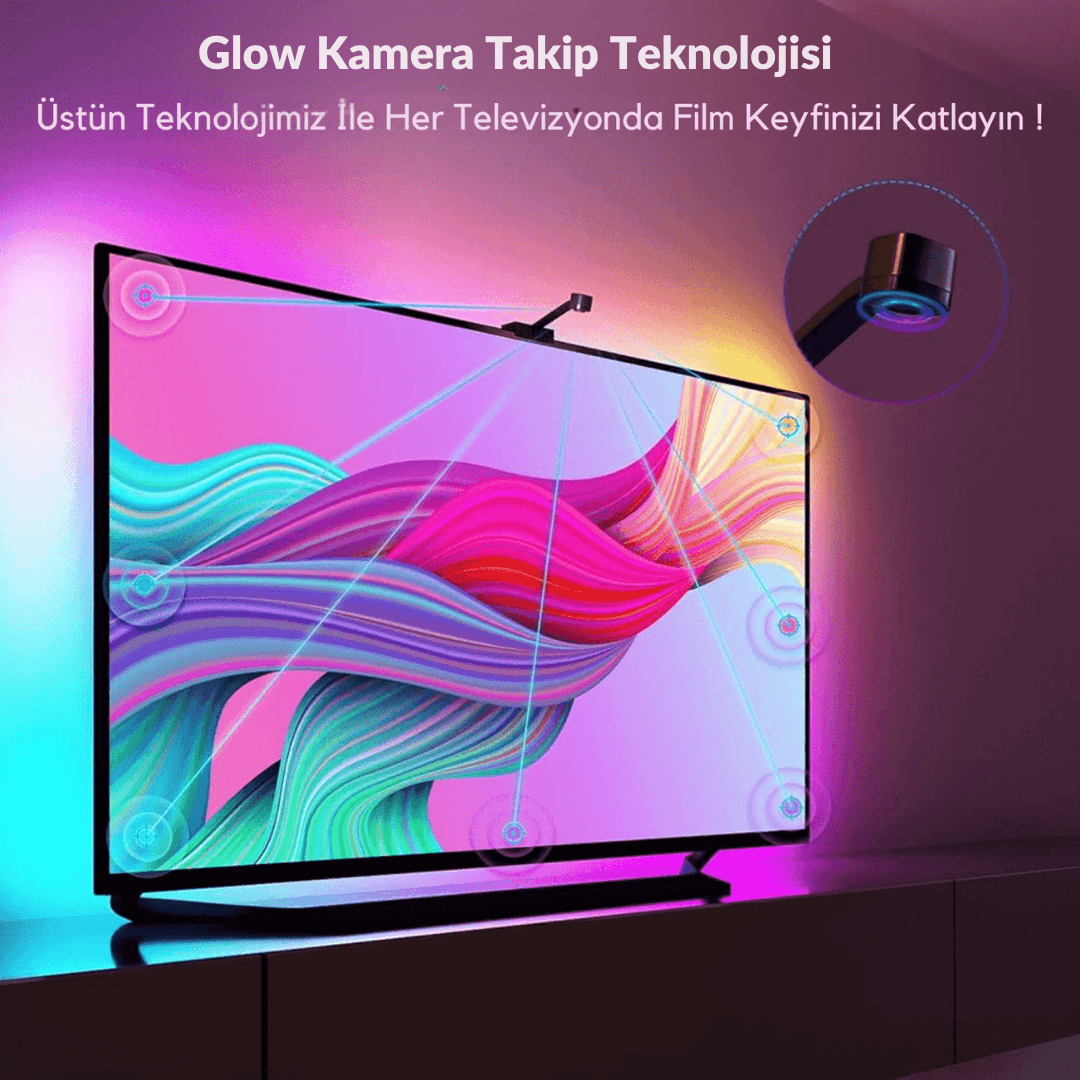 Glow T1 TV Senkronize Ambiyans Akıllı LED | Sese Duyarlı, Telefon ve Kumanda Kontrollü 50 - 55 İNCH