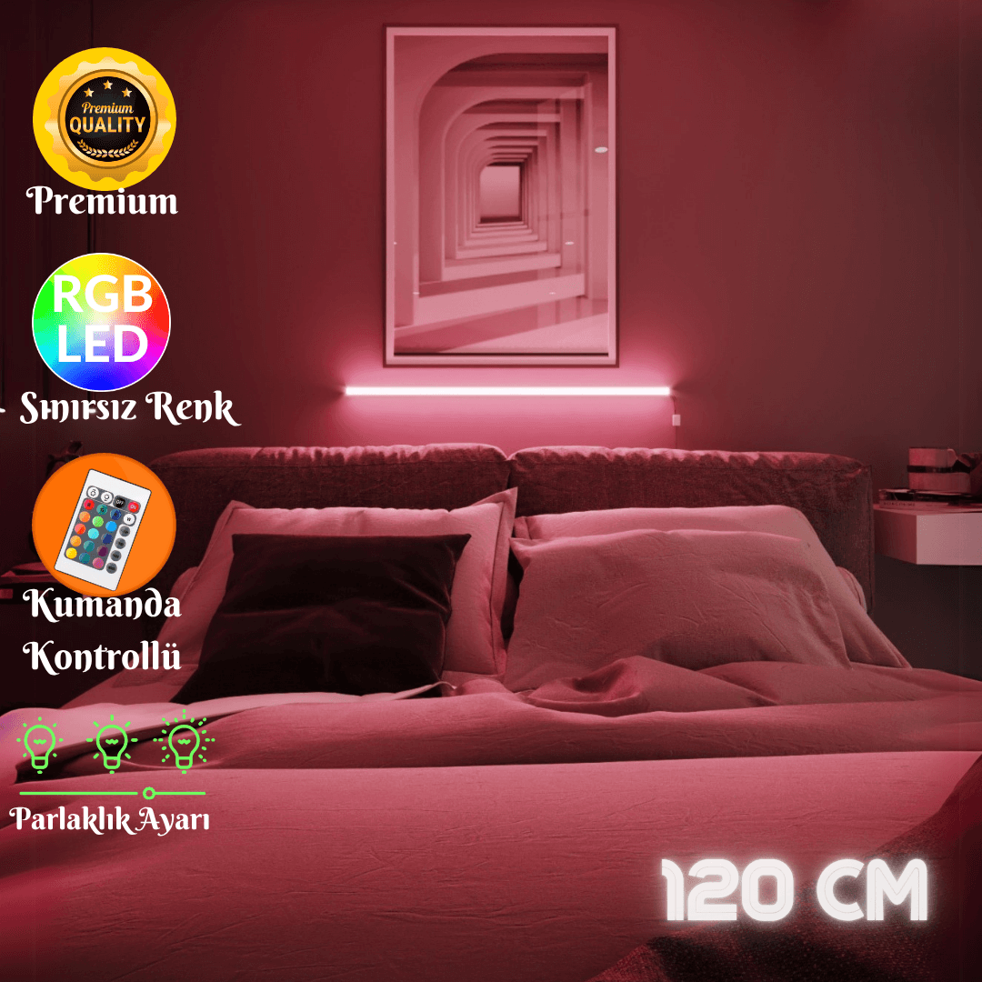 Zyra Kumandalı RGB Lambader – 16 Renk Seçeneği, 4 Dinamik Işık Modu, Dekoratif LED Lamba