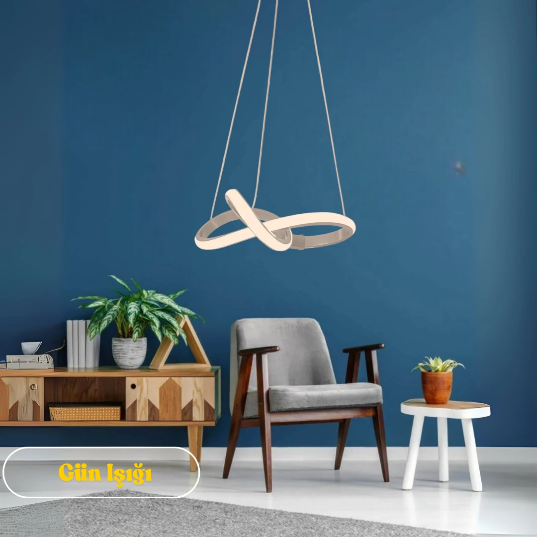 Modern Bonna Tekli GRİ Sarkıt LED GÜN IŞIĞI Power Ledli GRİ KASA - GÜN IŞIĞI image