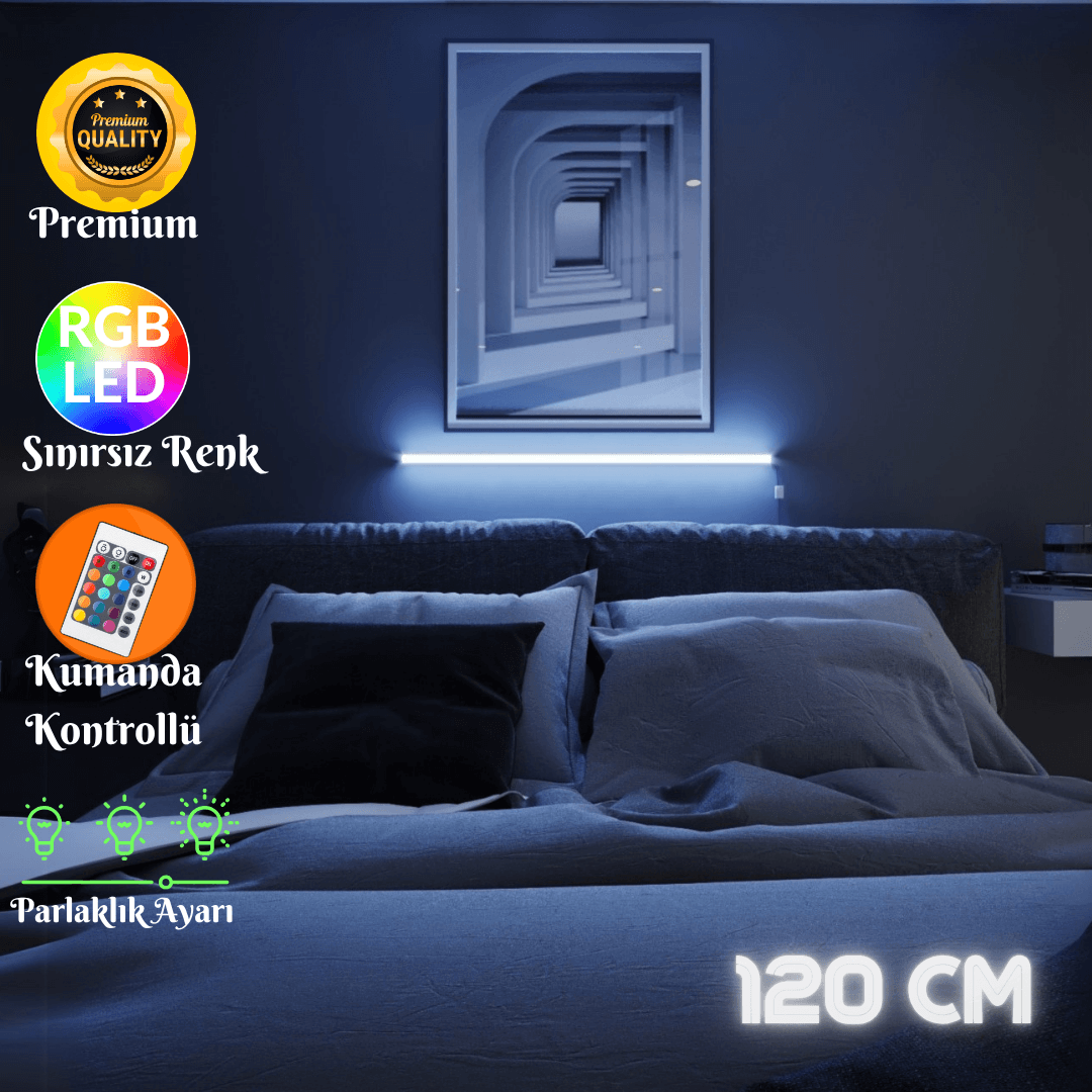 Zyra Kumandalı RGB Lambader – 16 Renk Seçeneği, 4 Dinamik Işık Modu, Dekoratif LED Lamba