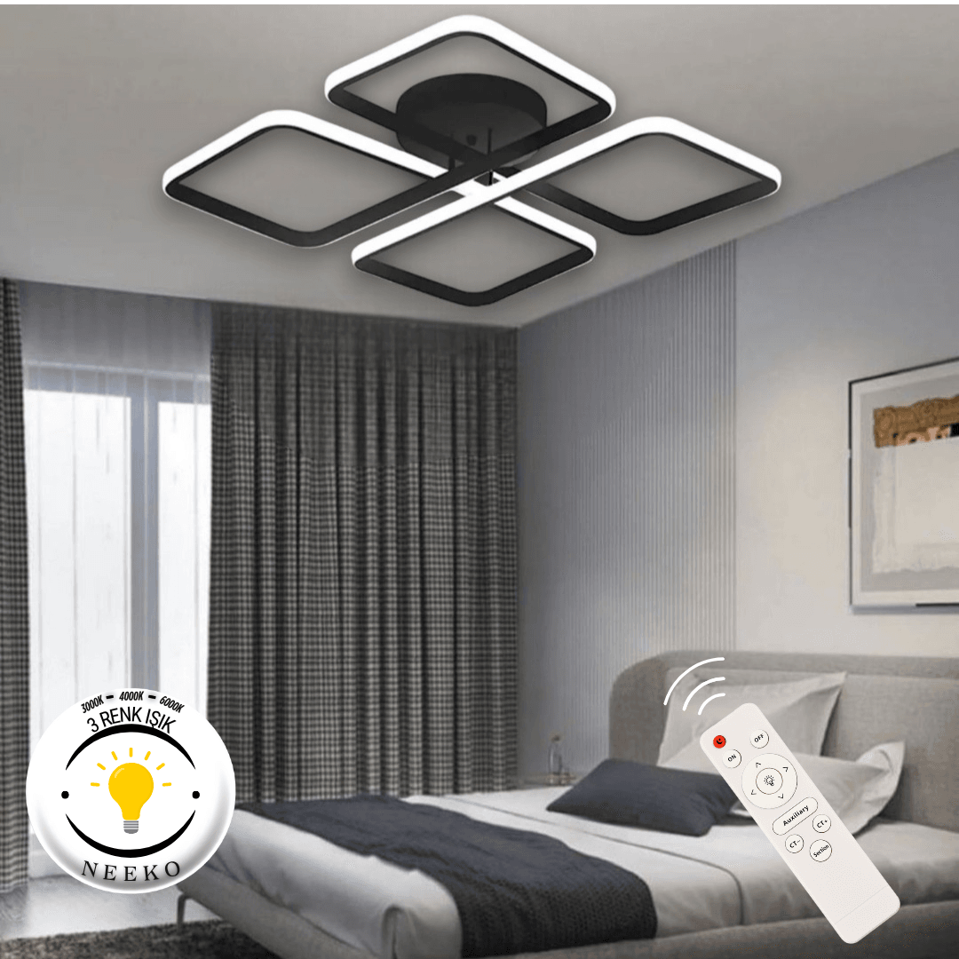Novem Plafonyer Ultra Süper Power Ledli Tava Sıfır Avize  3 Renk KUMANDALI