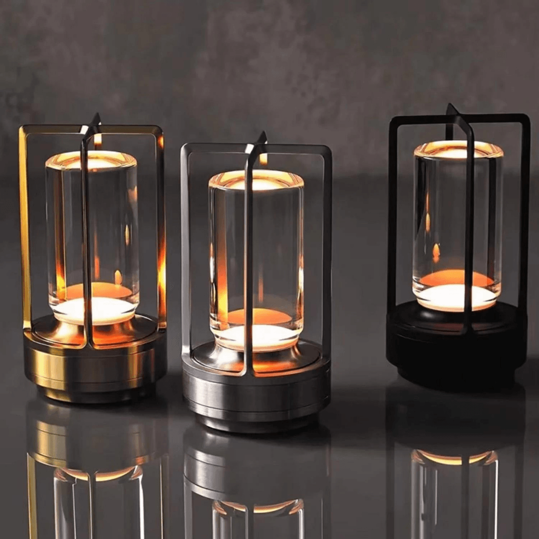 Vegas Silver LED Masa Lambası – Dokunmatik, USB Şarjlı, 3 Kademeli Işık, Modern Tasarım