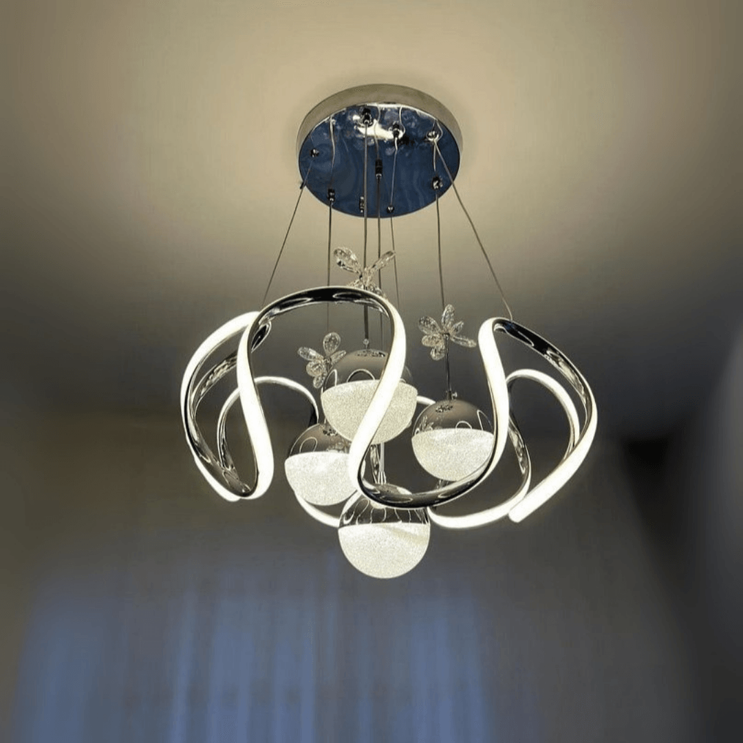 NOVA 3 Renk Kumandalı LED Sarkıt Avize – Modern Krom Kaplama, Dimmer & Ayarlanabilir Kablo