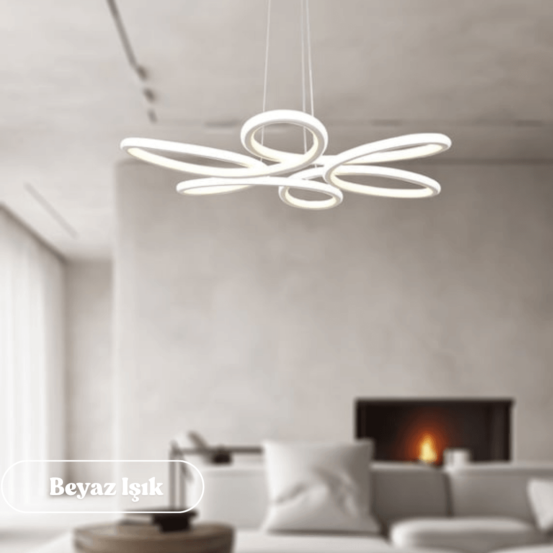 Nipul Modern Sarkıt Avize Beyaz Power Led BEYAZ IŞIK - Beyaz Kasa image