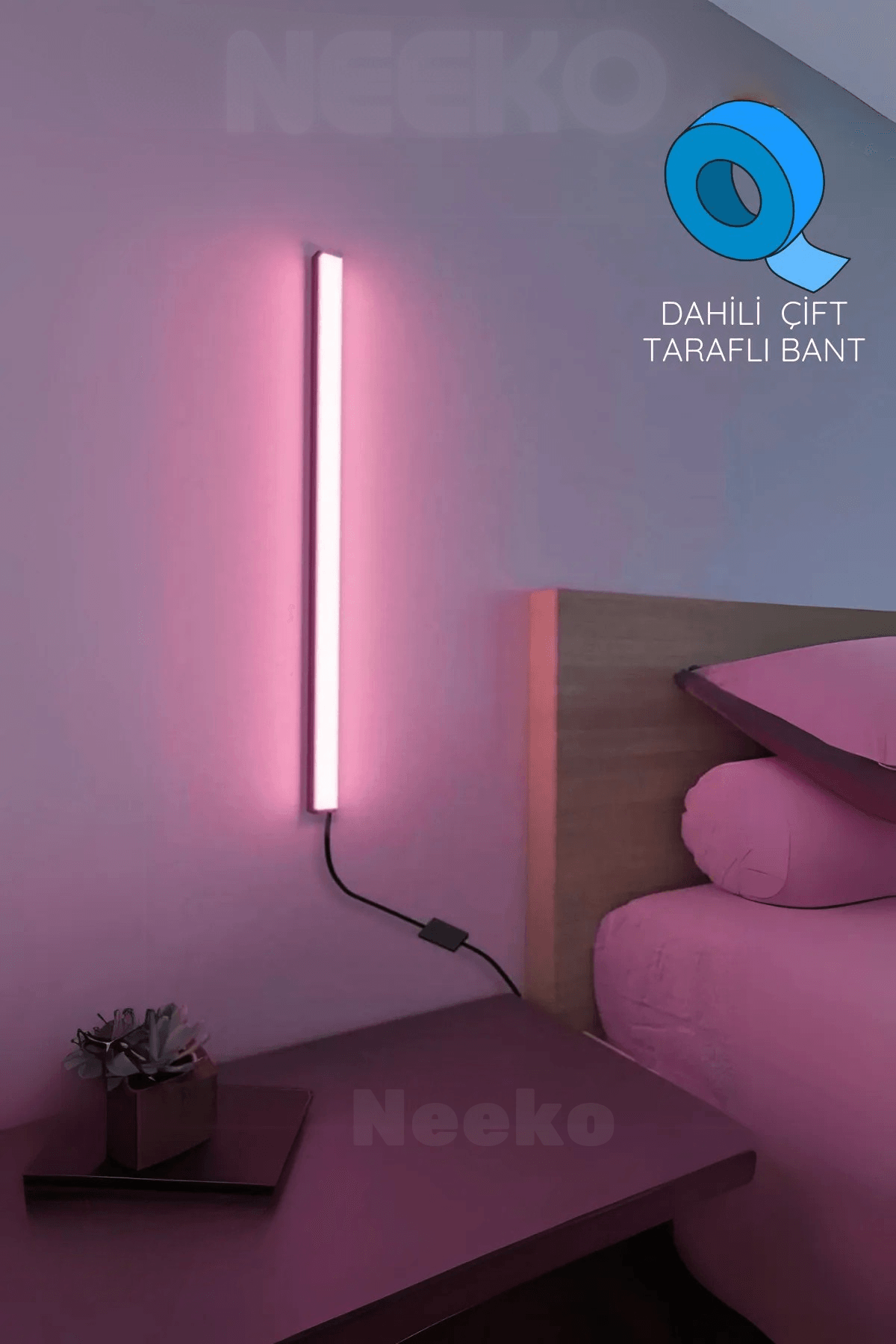 MİNİ WALL STICK Uzaktan Kumandalı - Full RGB - Led Aplik - 54 Cm