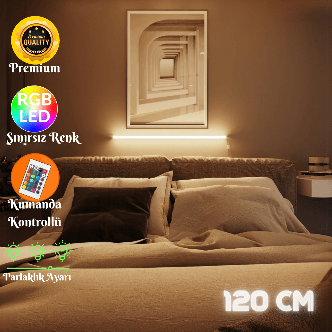 Zyra Kumandalı RGB Lambader – 16 Renk Seçeneği, 4 Dinamik Işık Modu, Dekoratif LED Lamba