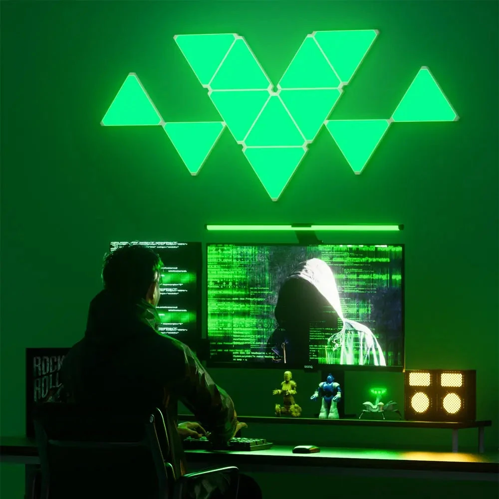 Triangle RGBIC Üçgen Duvar Apliği Telefon ve Kumanda Kontrollü Özelleştirilebilir