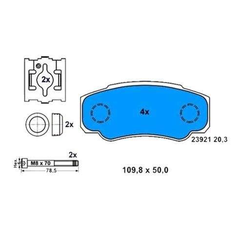 ARKA FREN BALATASI (DISKLI FREN) BOXER II JUMPER II DUCATO II 1800KG (16 JANT) 02> (03 06) - VALEO 670570