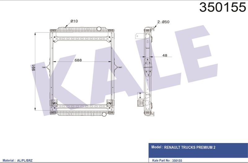 MOTOR SU RADYATORU RENAULT PREMIUM DXI 430/450/460 LANDER 430/460  (CERCEVELI)2006> - KALE 350155