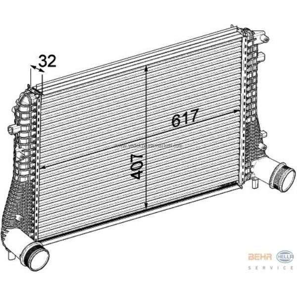TURBO RADYATORU GOLF CADDY PASSAT JETTA TOURAN BKD CFFB 10> - KALE 342380