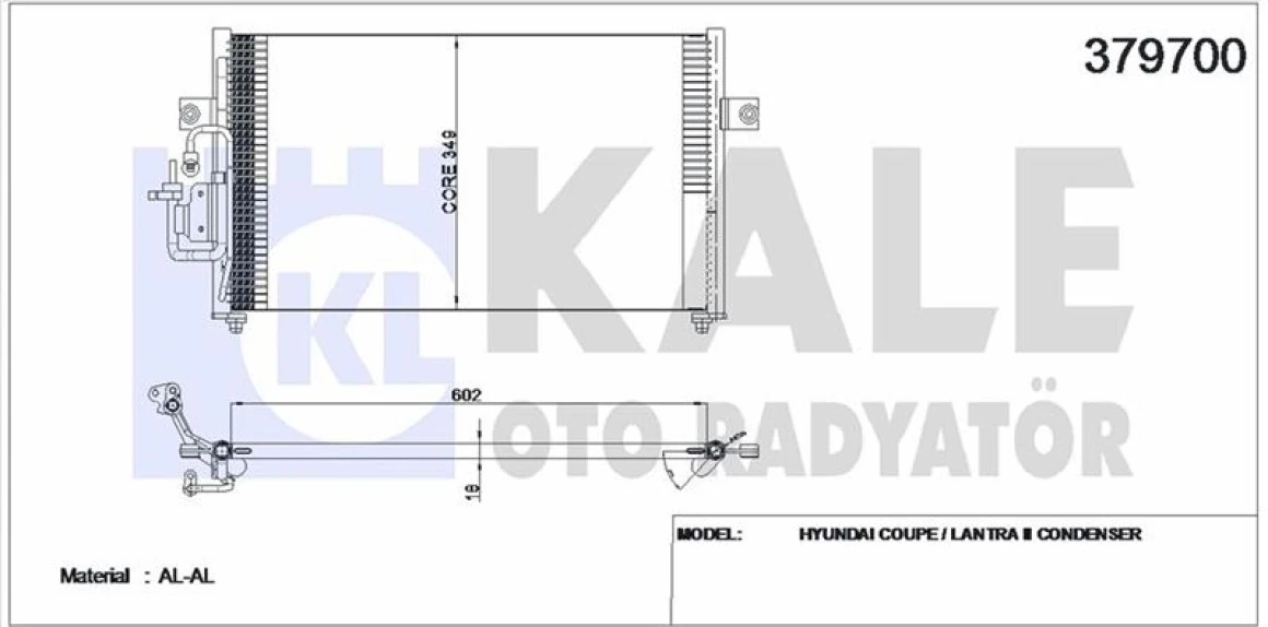 Hyundaı Klima Radyatoru (kondanser) Komple Hyundaı Elantra 1996-2000 - Kale 379700