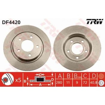 FREN DISKI ARKA - 15'' Jant - TRW DF4420