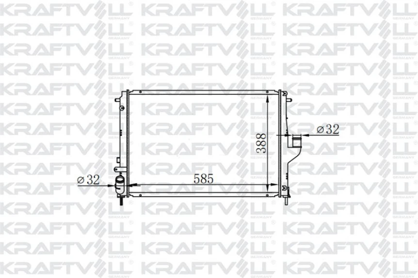 Renault Motor Radyatoru Logan Sandero Duster 1,5dci K9k 08> (585*388*16) Brazıng (mt) - Kraftvoll 08040055