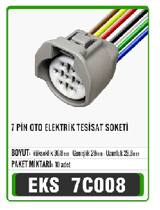 SOKET>7 PİN OTO ELEKTRİK TESİSAT - EKS-7C008
