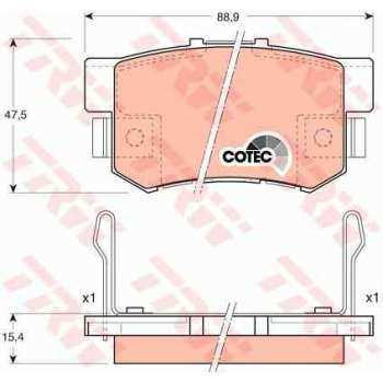 ARKA FREN BALATASI HONDA CIVIC 01>13 FD6 FB7 / CR-V 03>07 / ACCORD 98>08 / FRV 04> - TRW GDB3154