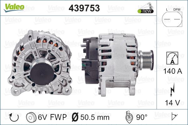 Vag Alternator 14v 140a A3 Tt Passat Superb Crafter T6 - Valeo 439753