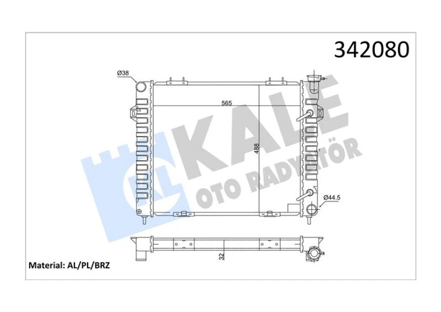 Jeep Motor Radyatoru Jeep Grand Cherokee I 92>99 - Kale 342080