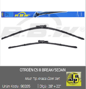 SİLGİ PALETİ-BANANA (X2) TK.CITROËN: C5 III BREAK/SEDAN (2008›)  710/550 TK. - RBW-90205