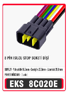 SOKET>8 PİN ISUZU STOP  DİŞİ - EKS-8C020E