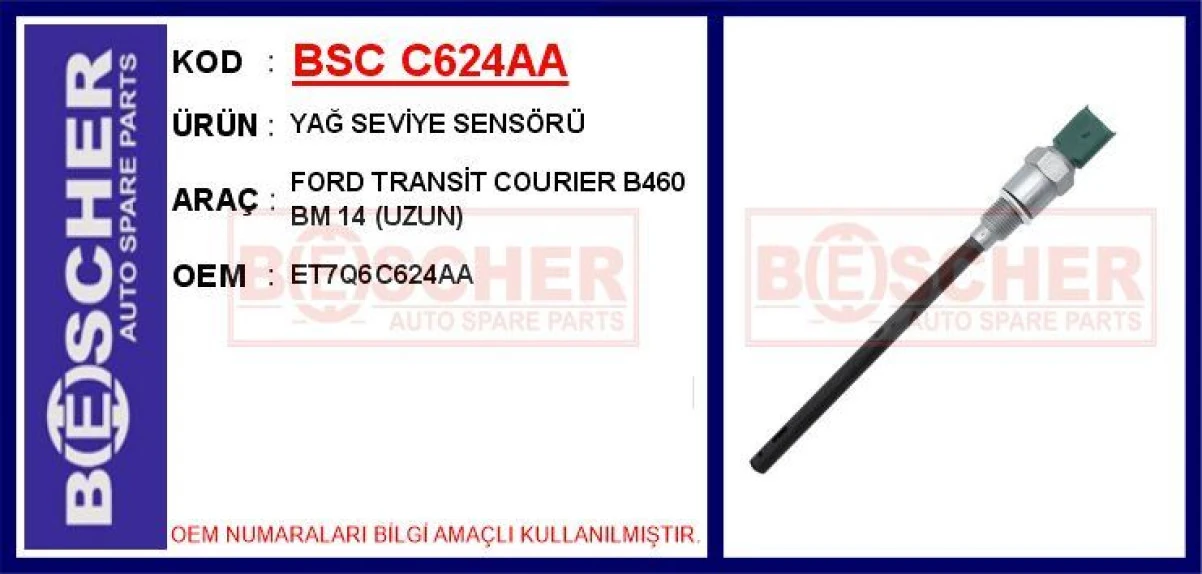 Ford Yag Seviye Sensoru Ford Transıt Courıer B460 Bm 14> 1.6 Tdci - Bsc C624aa