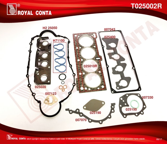 MOTOR TAKIM CONTASI KECESIZ CLIO MEGANE 1,4 / 1,6 8V (K7M / K7J) - ROYAL T025002R